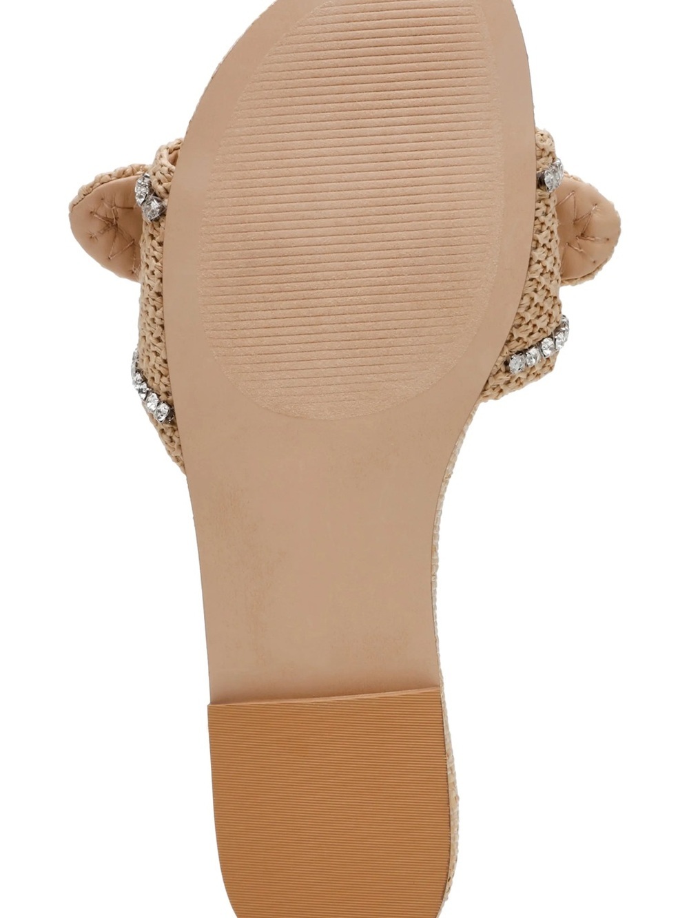 Steve Madden Natural Raffia Slide Sandals with Crystal Bow - Picture 6 of 10